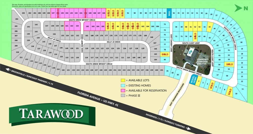 Tarawood 55+ Community Plot Map